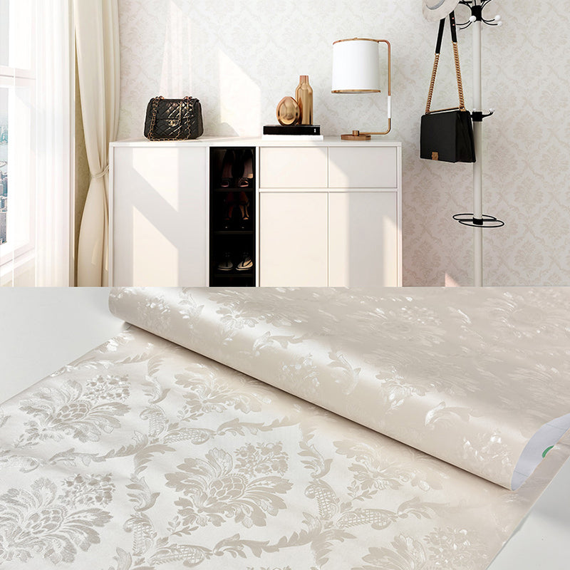 Plain Pattern Wallpaper Roll Simple Self-Adhesive Living Room Wall Covering, 57.1-sq ft