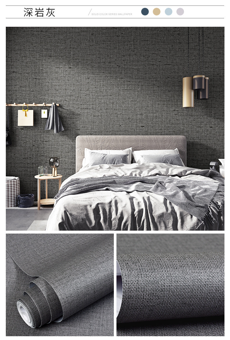 Simplicity Solid-Colored Wallpaper Roll Multi Color Non-Pasted Wall Art for Bedroom