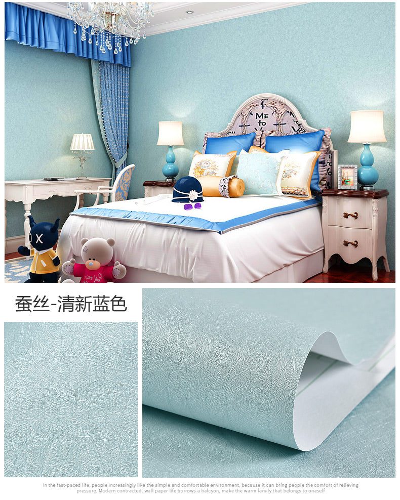 Simplicity Solid-Colored Wallpaper Roll Multi Color Non-Pasted Wall Art for Bedroom