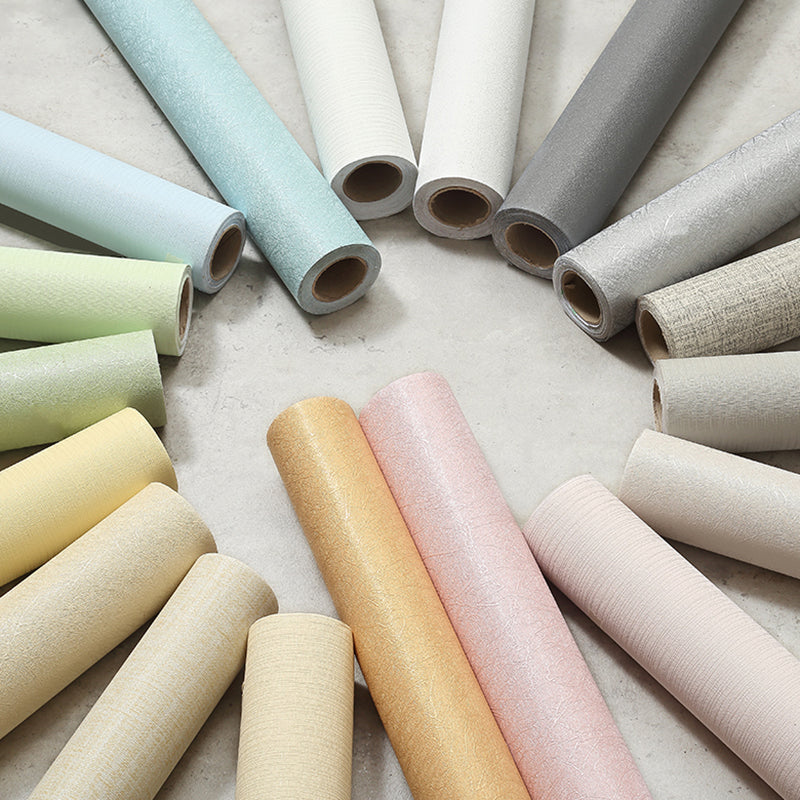 Peel off Plain Wallpaper Roll Scandinavian Style Non-Woven Wall Covering, 32.3 sq ft