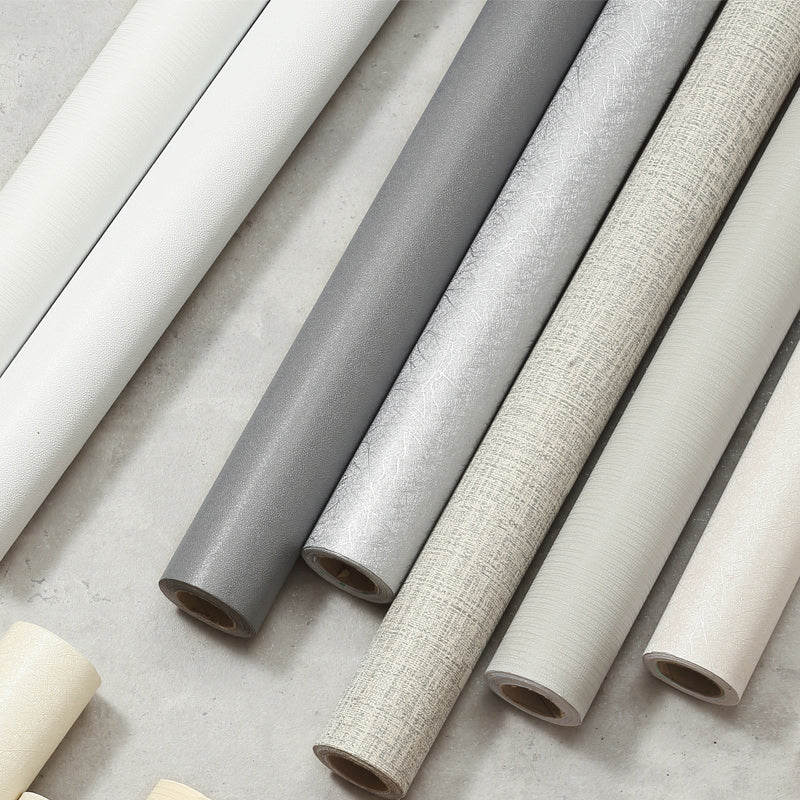 Peel off Plain Wallpaper Roll Scandinavian Style Non-Woven Wall Covering, 32.3 sq ft