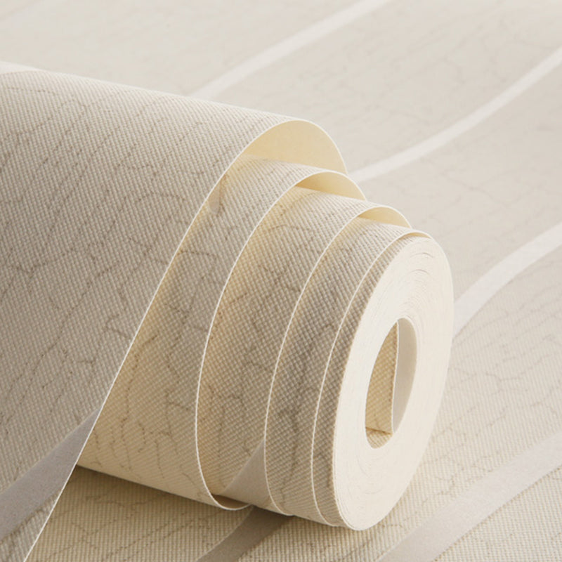 Self-Adhesive Curved Stripe Wallpaper Roll Non-Woven Material Simple Wall Art for Living Room
