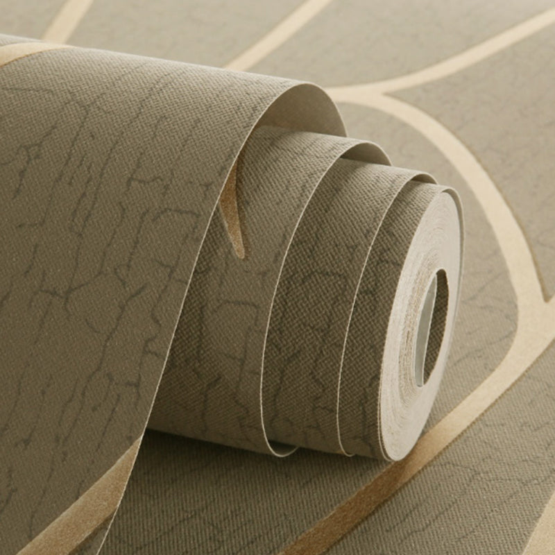 Self-Adhesive Curved Stripe Wallpaper Roll Non-Woven Material Simple Wall Art for Living Room