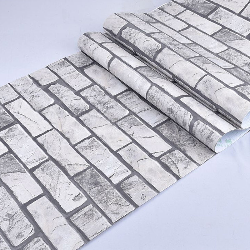 Pastel Color Brick Pattern Wallpaper Roll Peel off Wall Covering for Accent Wall