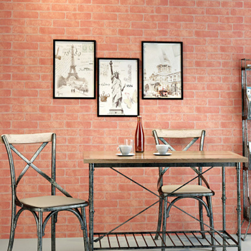 Pastel Color Brick Pattern Wallpaper Roll Peel off Wall Covering for Accent Wall