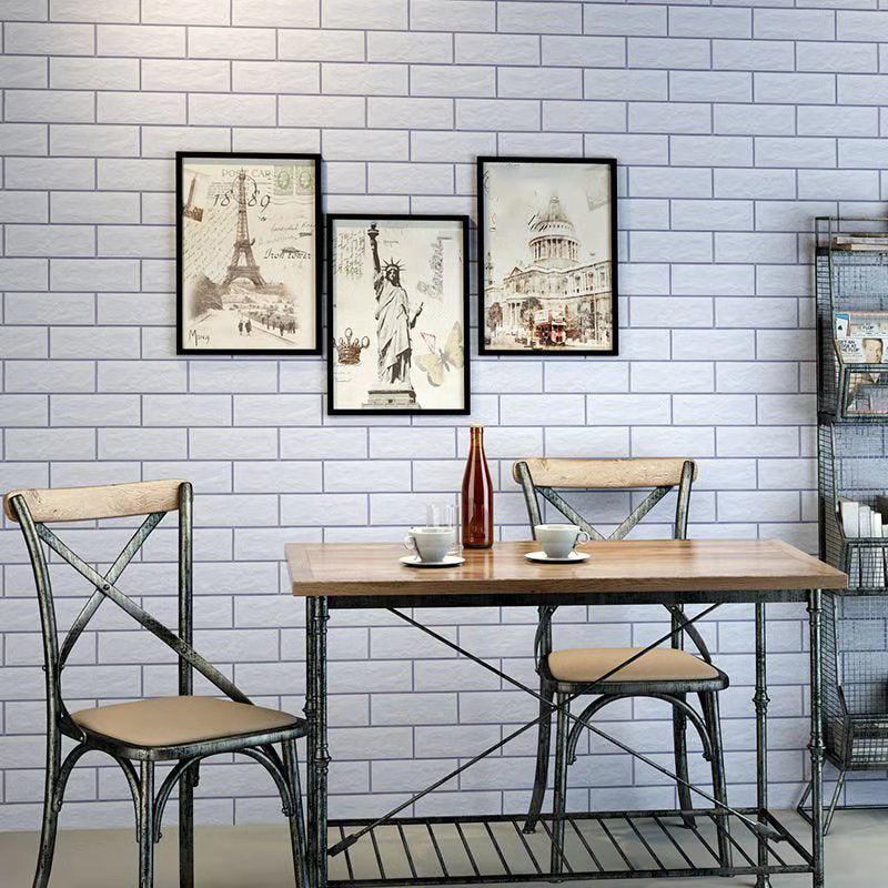 Pastel Color Brick Pattern Wallpaper Roll Peel off Wall Covering for Accent Wall