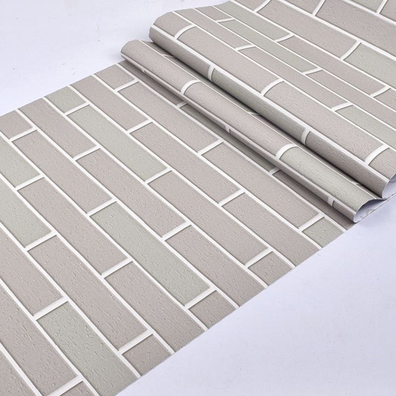 Pastel Color Brick Pattern Wallpaper Roll Peel off Wall Covering for Accent Wall