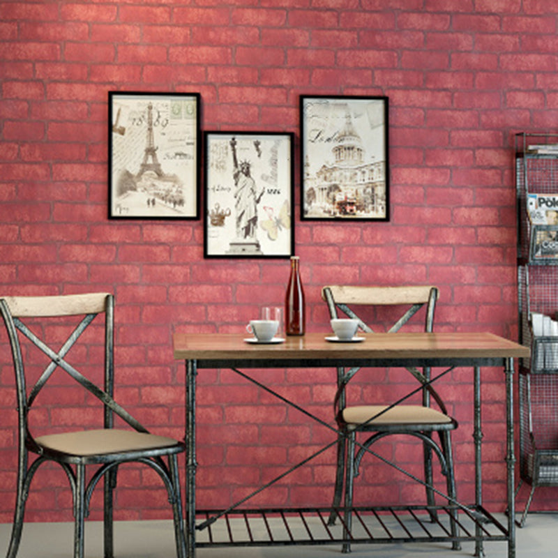 Pastel Color Brick Pattern Wallpaper Roll Peel off Wall Covering for Accent Wall