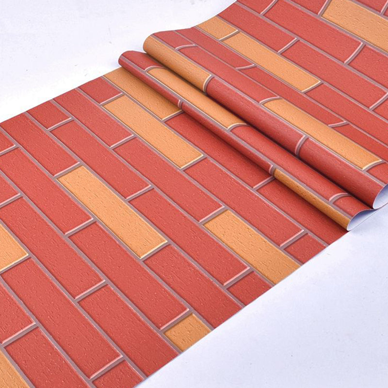 Pastel Color Brick Pattern Wallpaper Roll Peel off Wall Covering for Accent Wall