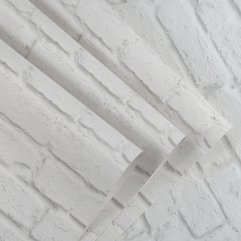 Multicolor Vinyl Wallpaper Roll Brick Pattern Moisture Resistant Wall Art, 57.1 sq-ft