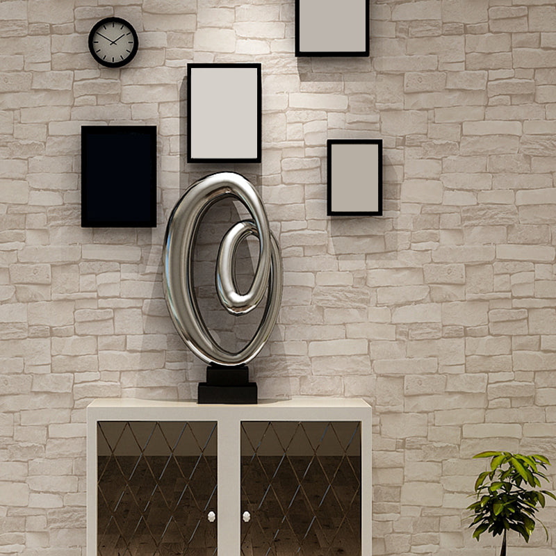 Multicolor Vinyl Wallpaper Roll Brick Pattern Moisture Resistant Wall Art, 57.1 sq-ft