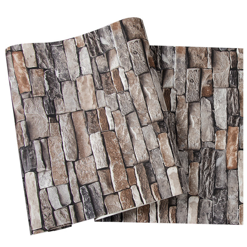 Multicolor Vinyl Wallpaper Roll Brick Pattern Moisture Resistant Wall Art, 57.1 sq-ft