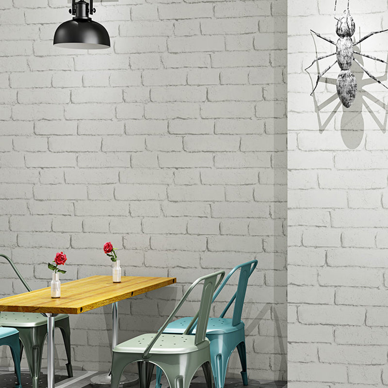 Multicolor Vinyl Wallpaper Roll Brick Pattern Moisture Resistant Wall Art, 57.1 sq-ft