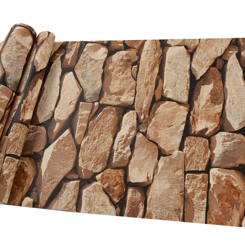 Multicolor Vinyl Wallpaper Roll Brick Pattern Moisture Resistant Wall Art, 57.1 sq-ft