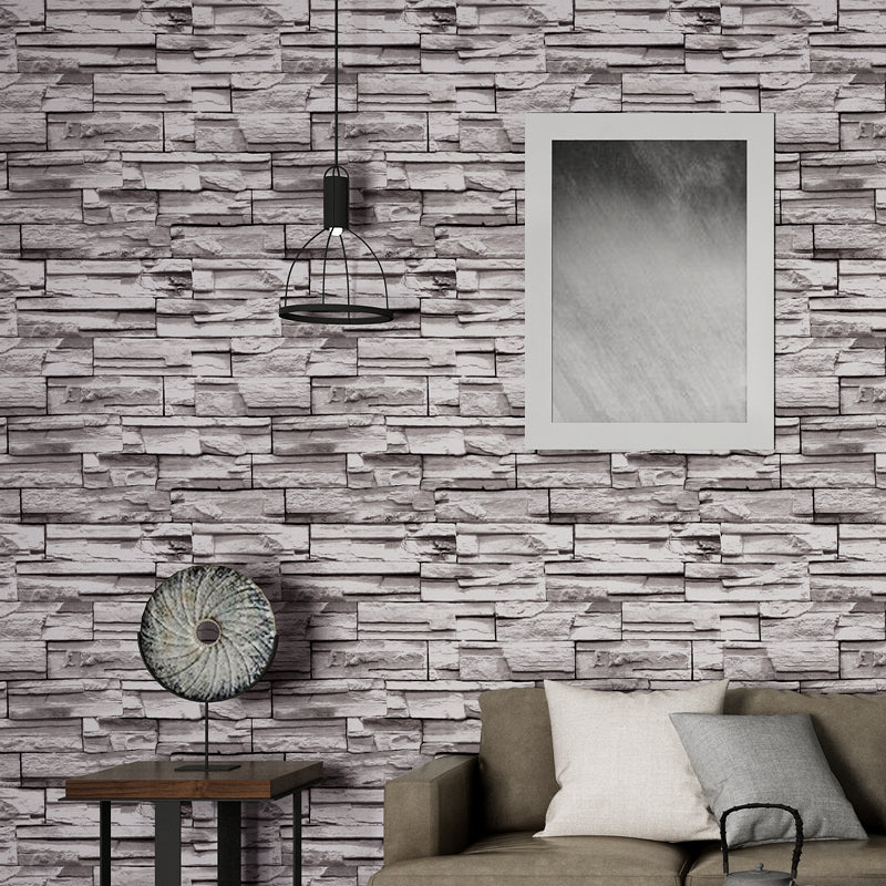 Multicolor Vinyl Wallpaper Roll Brick Pattern Moisture Resistant Wall Art, 57.1 sq-ft