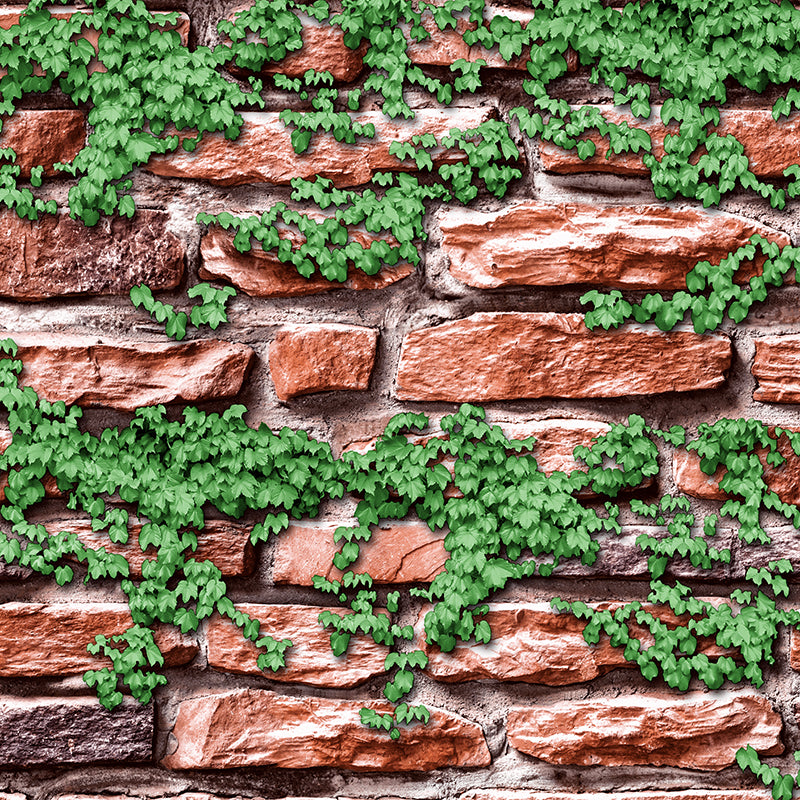 Wallpaper Roll Brick Print Multi Colored Industrial Fashion Non-Woven Wall Decor