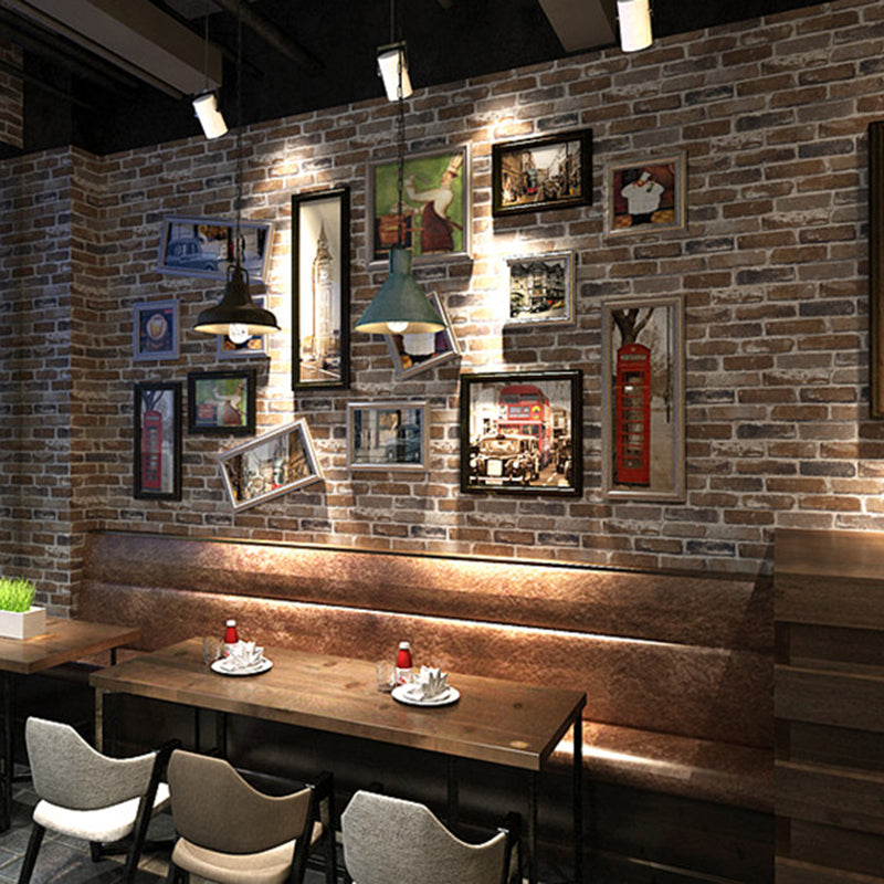 Unpasted Brick Print Wallpaper Roll Industrial Style PVC Wall Art, 33' L x 20.5" W
