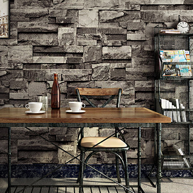 Unpasted Brick Print Wallpaper Roll Industrial Style PVC Wall Art, 33' L x 20.5" W