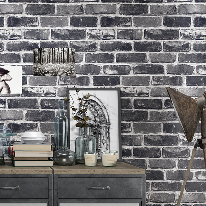 Water Resistant Brick Patterned Wallpaper Roll PVC Industrial Wall Decor for Restaurant