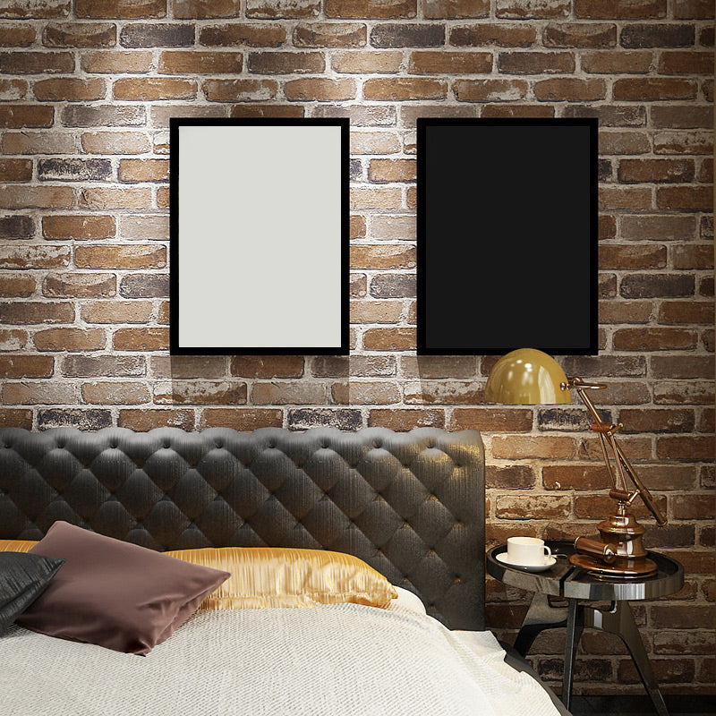 Water Resistant Brick Patterned Wallpaper Roll PVC Industrial Wall Decor for Restaurant