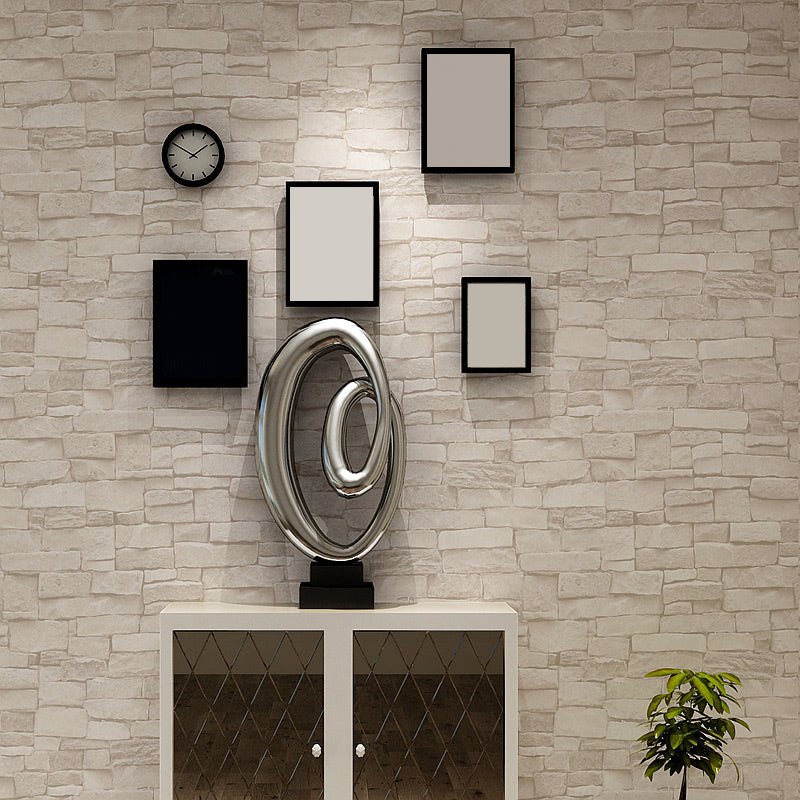 Water Resistant Brick Patterned Wallpaper Roll PVC Industrial Wall Decor for Restaurant