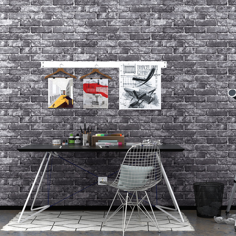 Water Resistant Brick Patterned Wallpaper Roll PVC Industrial Wall Decor for Restaurant