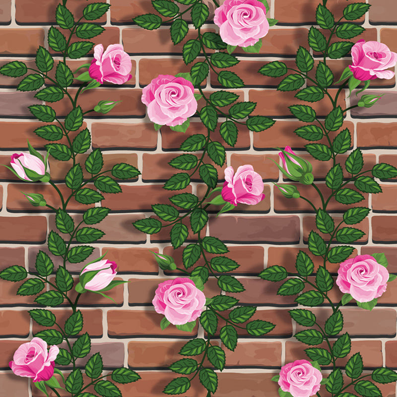 Peel and Stick Brick Wallpaper Roll Industrial Fashion Vinyl Wall Art, 48.4 sq-ft