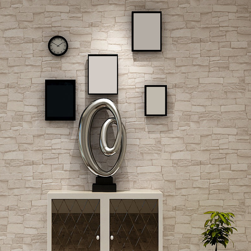 Waterproof Brick Effect Wallpaper Roll Non-Woven Industrial Wall Decor for Coffeeshop