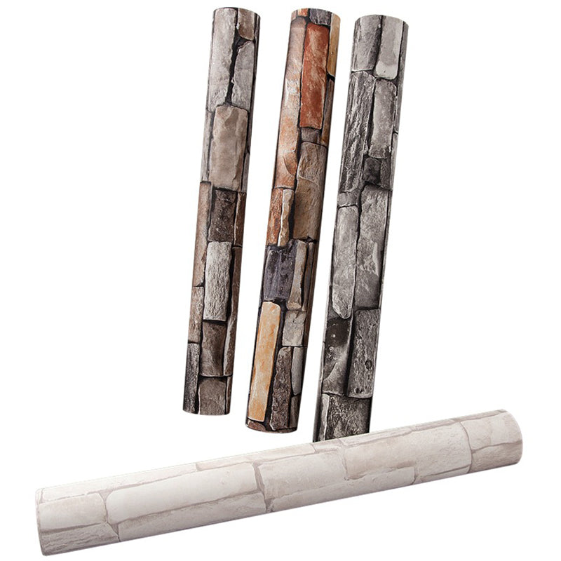 Waterproof Brick Effect Wallpaper Roll Non-Woven Industrial Wall Decor for Coffeeshop