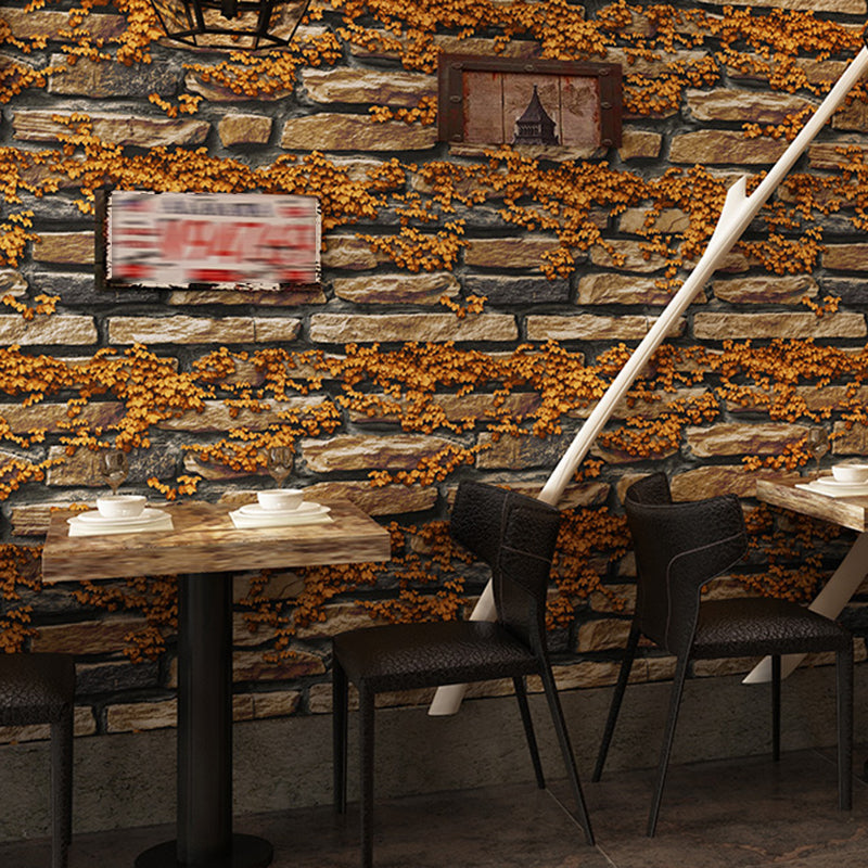 Industrial Brick Wallpaper Roll PVC Unpasted Multicolor Wall Covering for Accent Wall