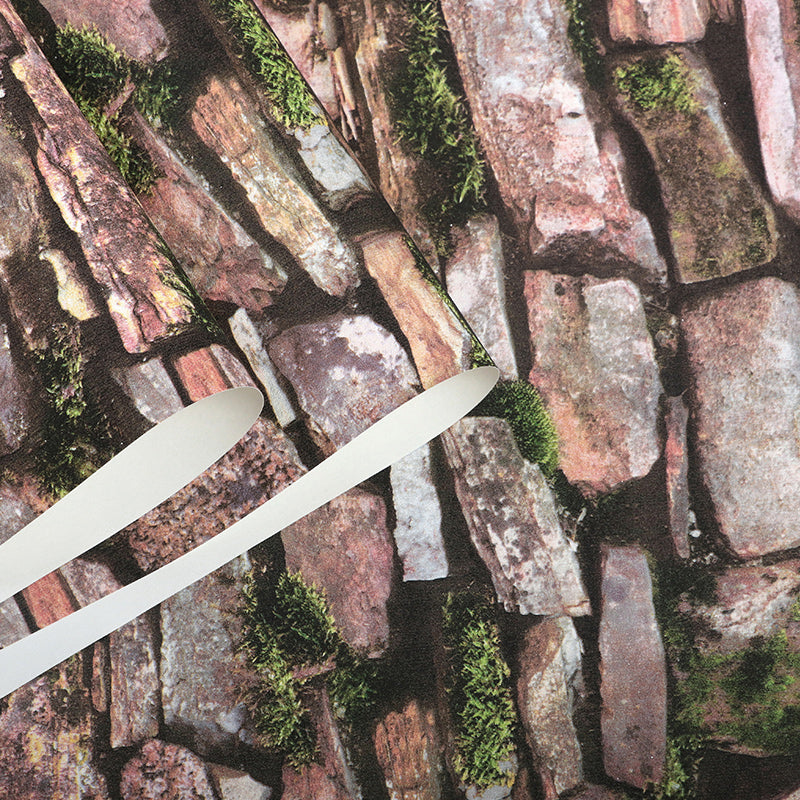 Industrial Brick Wallpaper Roll PVC Unpasted Multicolor Wall Covering for Accent Wall