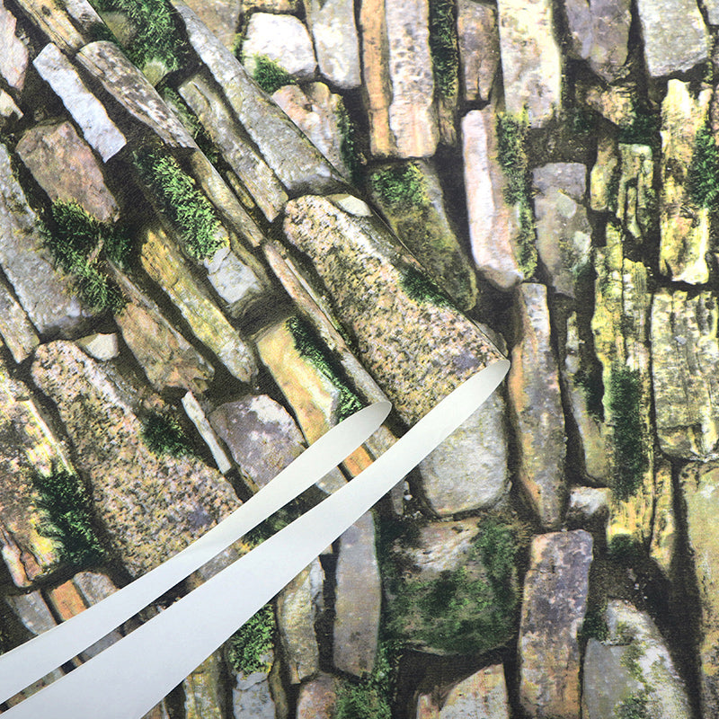 Industrial Brick Wallpaper Roll PVC Unpasted Multicolor Wall Covering for Accent Wall