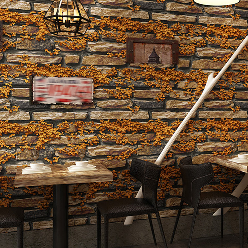 Industrial Brick Wallpaper Roll PVC Unpasted Multicolor Wall Covering for Accent Wall