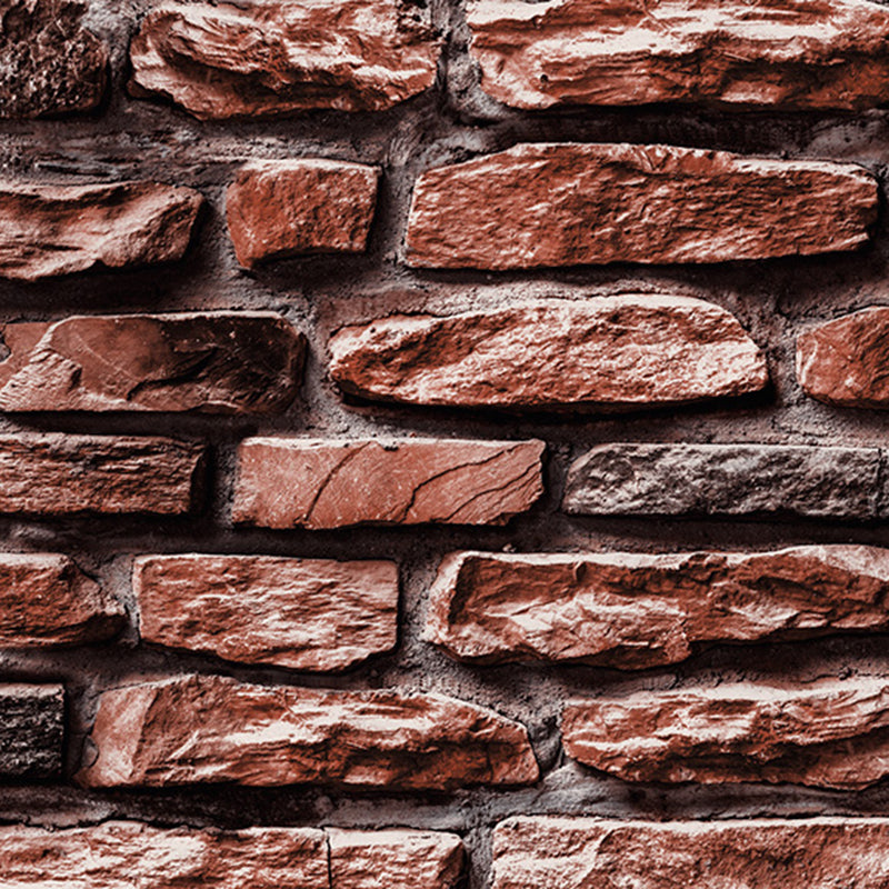 Industrial Brick Wallpaper Roll PVC Unpasted Multicolor Wall Covering for Accent Wall