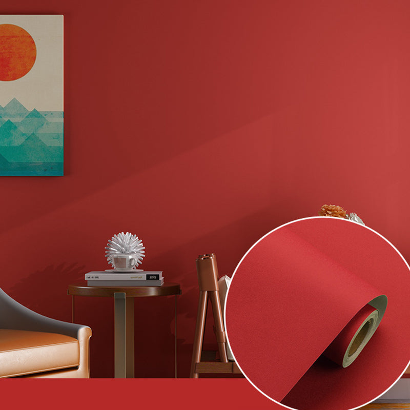Effen gekleurd behangrol Peel and Paste Scandinavische woonkamer wanddecoratie, 5,8 vierkante meter