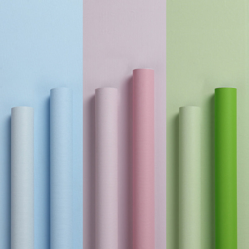 Effen gekleurd behangrol Peel and Paste Scandinavische woonkamer wanddecoratie, 5,8 vierkante meter