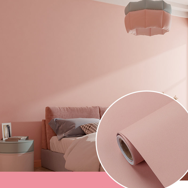 Effen gekleurd behangrol Peel and Paste Scandinavische woonkamer wanddecoratie, 5,8 vierkante meter