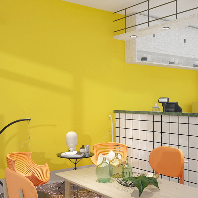 Effen gekleurd behangrol Peel and Paste Scandinavische woonkamer wanddecoratie, 5,8 vierkante meter