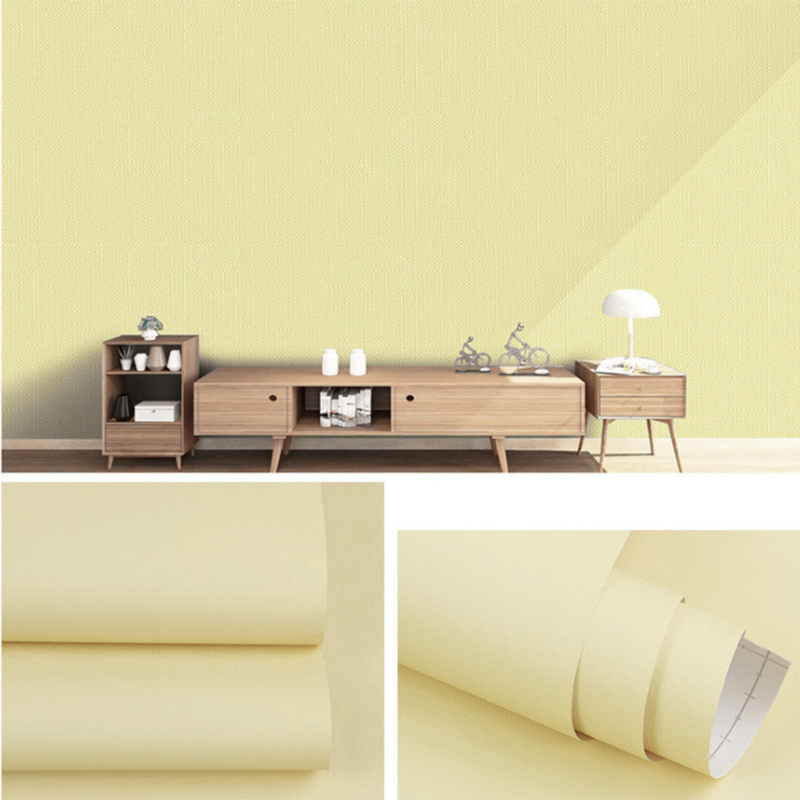 Rouleau de papier peint à décoller et à coller de couleur pure, décoration murale nordique non tissée, 33' L x 23,5" l