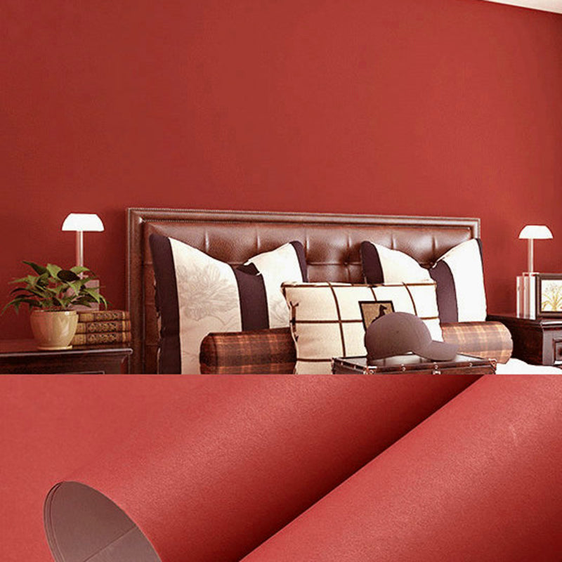 Unpasted Pure Color Wallpaper Roll Simple Non-Woven Fabric Wall Art, 31' L x 20.5" W