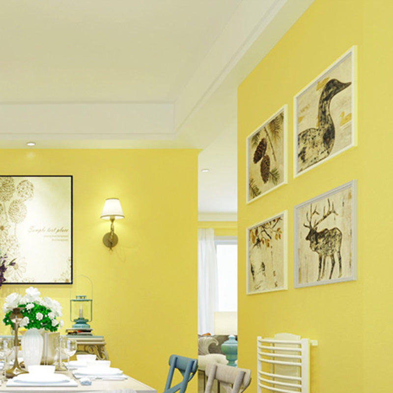 Solid Color Patterned Wallpaper Roll Soft Color Textured Non-Pasted Wall Covering