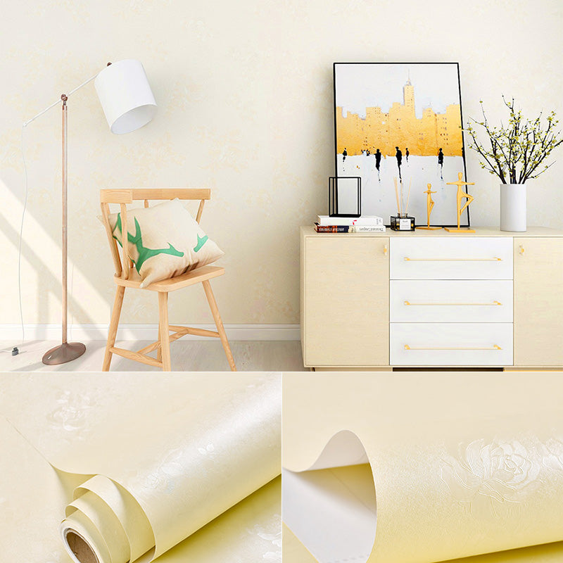 Simple Multi Colored PVC Wallpaper Roll Textured Plain Patterned Self-Adhesive Wall Decor