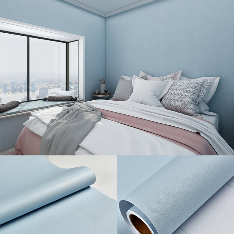 Stick Wallpaper Roll Pastel Color Vinyl Textured Solid Color Nordic Style Wall Art