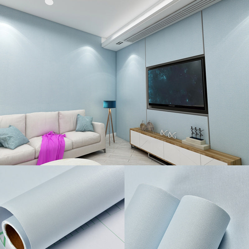 Stick Wallpaper Roll Pastel Color Vinyl Textured Solid Color Nordic Style Wall Art