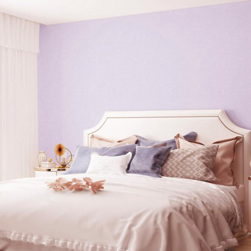 Unpasted Wallpaper Roll Soft Color Non-Woven Cloth Textured Plain Nordic Wall Art
