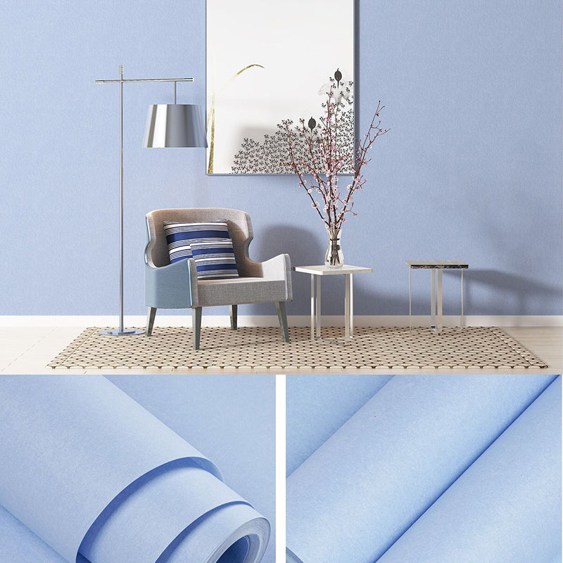 Unpasted Wallpaper Roll Soft Color Non-Woven Cloth Textured Plain Nordic Wall Art