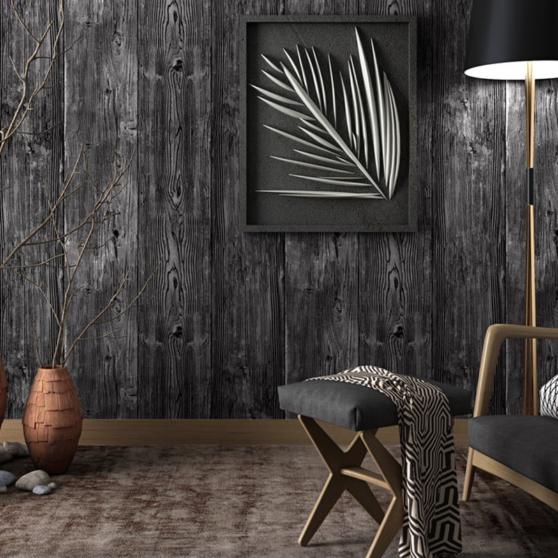 Stain Resistant Reclaimed Wood Wallpaper Roll Industrial Non-Woven Cloth Wall Decor, 54.2 sq-ft