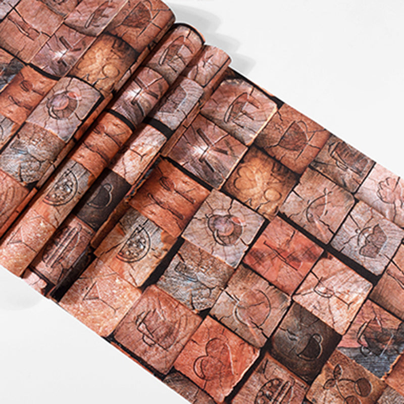 Repurposed Wood Wallpaper Roll Multi-Colored Industrial Wall Art for Business Scenes