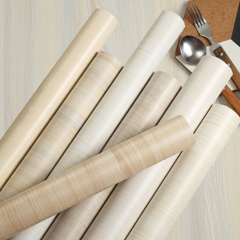 Pastel Color Faux Wood Wallpaper Roll Self Sticking Wall Covering for Living Room