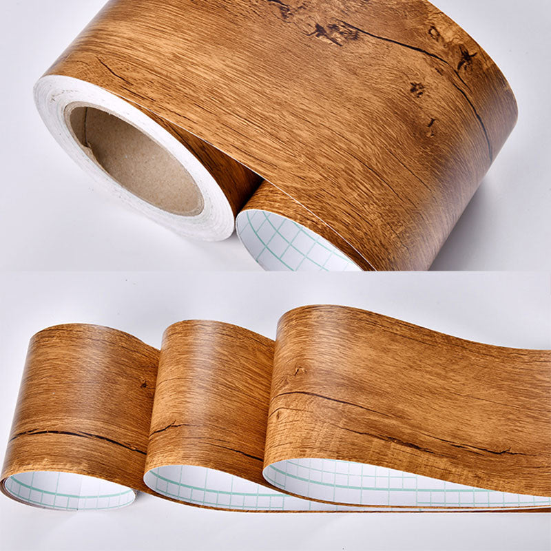Self Sticking Wood Like Wallpaper Border Non-Woven Industrial Wall Decor for Living Room